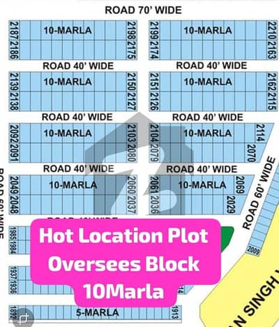 10 Marla Oversees Block HOT LOCATION INVESTOR PRICE PLOT FOR SALE