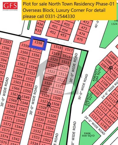 PLOT SALE IN NORTH TOWN RESIDENCY PHASE 1 OVERSEAS BLOCK