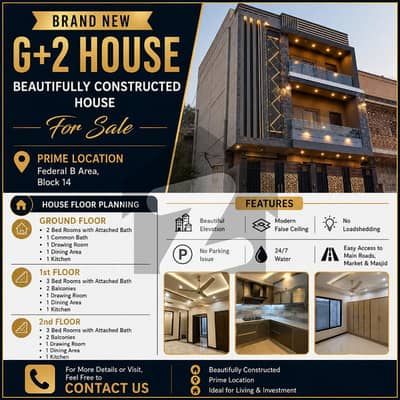 Brand New G+2 House Beautifully Constructed House Prime Location Brand New G+2 House Beautifully Constructed House Prime Location
