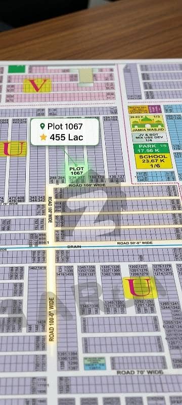 1 Kanal Plot 1067 100 Ft Road Hot Location Near Park Top Amenities