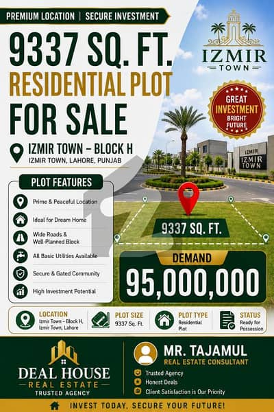 41.5 Marla Corner Plot For Sale