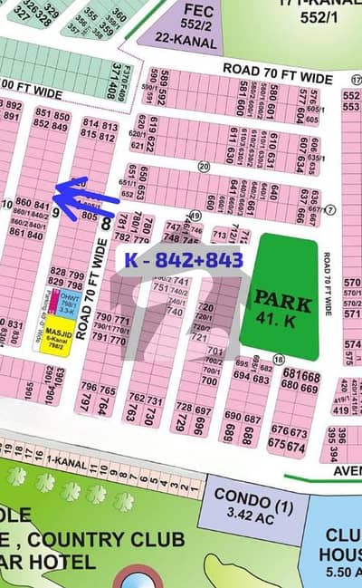 Near Sector Park, Club,Defence Raya,Mosque,Sial Estate Offers . K - 842 + 843 . Top Location Biana Pair of Kanal Plots For Sale, Meeting Possible With Biana Holder.