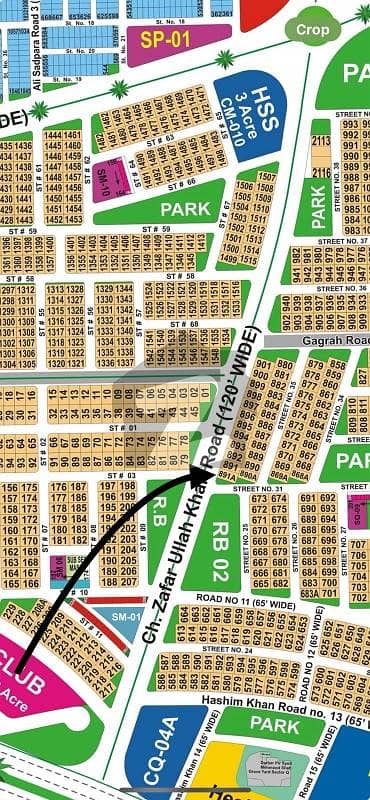 DHA Multan Sector Q 1 Kanal Corner With Extra Land On 120ft Road Residential Plot Near To Park, Masjid And Commercial.