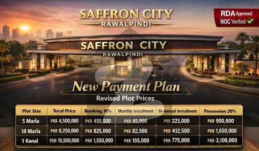 5 Marla Residential Plot on Easy Installments in Saffron City