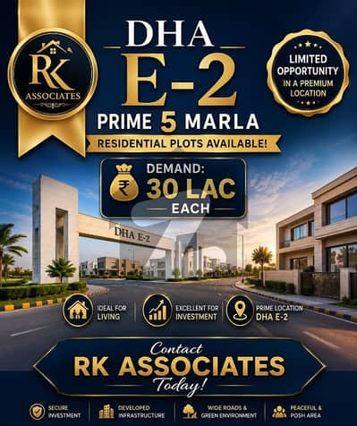 DHA E-2 Prime 5 Marla Residential Plots Available!