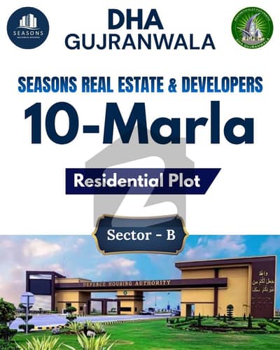 10-Marla Residential Plot in newly balloted Sector B Prime location, DHA Gujranwala