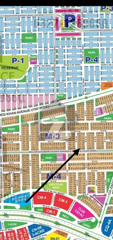DHA Multan sector M 1 kanal corner on 80ft road residential plot near to park, Masjid and commercial.