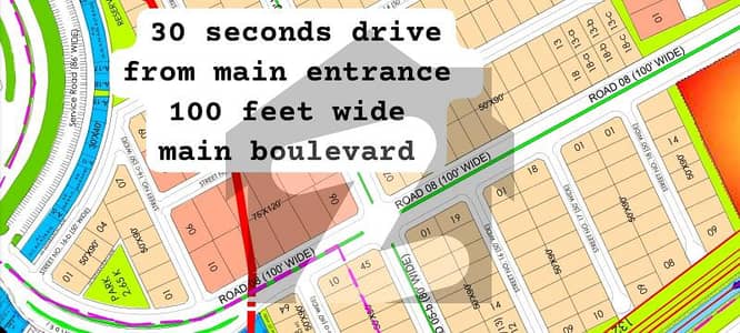 100 Feet Wide Main Boulevard Beautiful Location Sector C 30 Sec drive from Main Gate