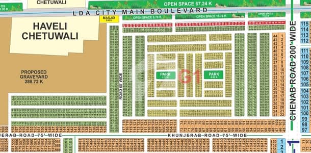 10 Marla Plot for Sale in G1 Block, LDA City Lahore