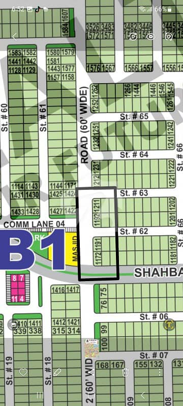 B1- 10 Marla Very Beautiful Masjid Facing 60ft Road Plot