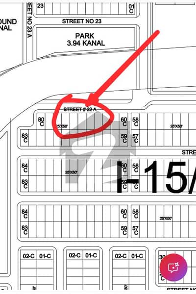 5 marla plot for sale in street 22A sector i-15/3 Islamabad