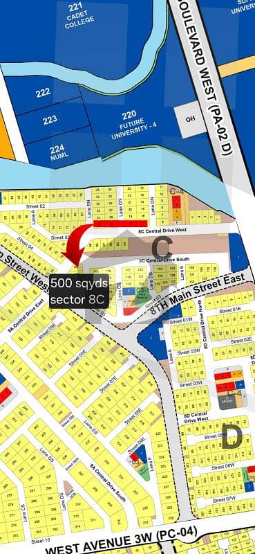 West Open 500 Sq. Yards Residential Plot Available in Sector 8C