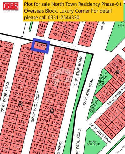 PLOT SALE IN NORTH TOWN RESIDENCY PHASE 1 OVERSEAS BLOCK