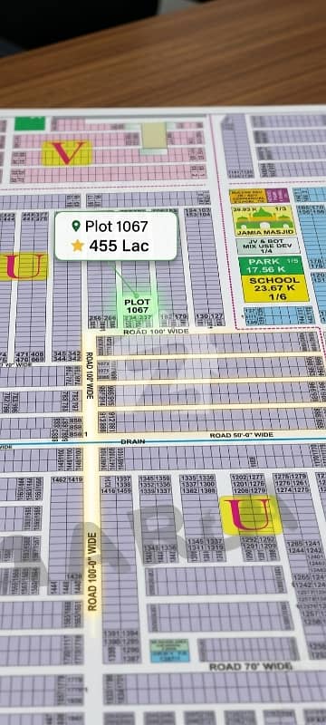 1 Kanal Plot 1067 100 Ft Road Hot Location Near Park Top Amenities