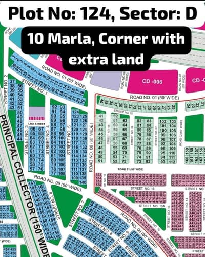 10 Marla Residential Corner Plot With Extra Land Available For Sale In Sector D, DHA Bahawalpur