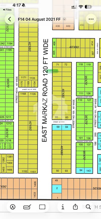F-14/4 Size 40x80 Level Plot On Main Double Road Markaz Road Plot No 70 Best Opportunity For Investment Time