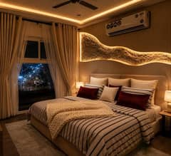 1 Bedroom Luxury Full Furnished Apartment is Available For Rent in Bahria Town Lahore