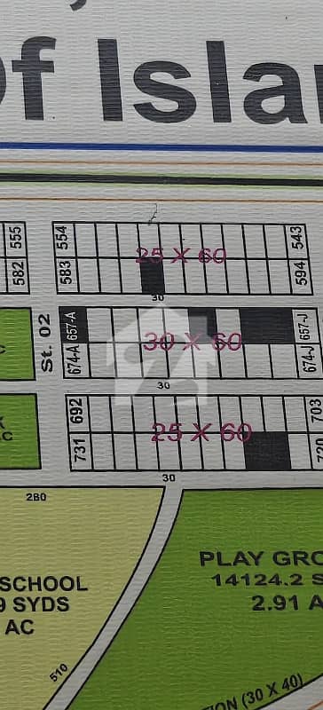I14/3  Plot No 550 Size 25*60 Main Service Road Best Location For Construction With Extra Land Possession Letter Available  Level D 154lac