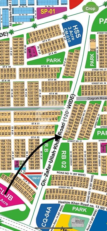 DHA Multan Sector Q 1 Kanal Corner With Extra Land On 120ft Road Residential Plot Near To Park, Masjid And Commercial.