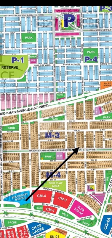 DHA Multan Sector M 1 Kanal Corner On 80ft Road Residential Plot Near To Park, Masjid And Commercial.