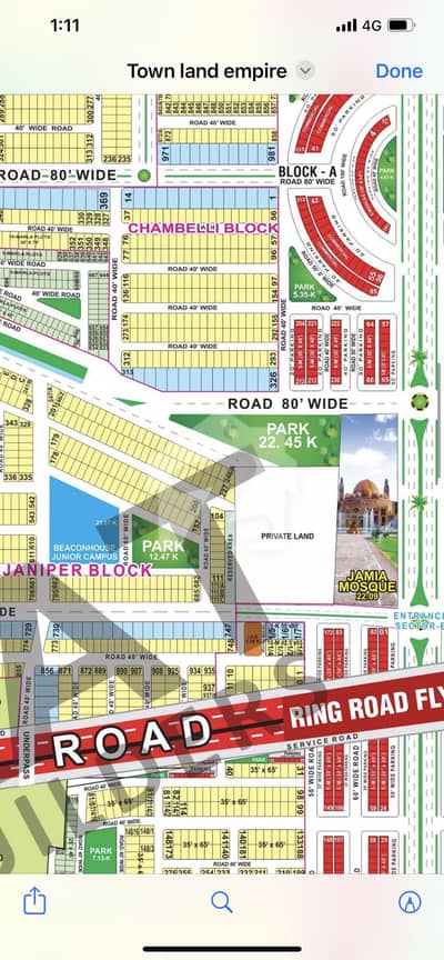Main Boulevard 1 Kanal Janiper Block Near Grand Mosque . Rose Garden Road , Investor Price Deal