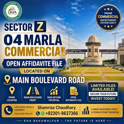 Sector-Z 04Marla Commercial Open Affidavit File available at Low Price
