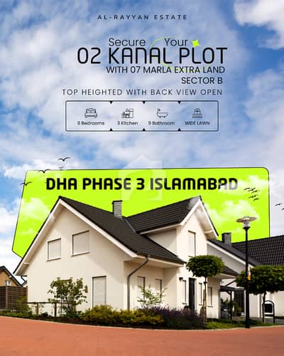 47 Marla Top Heightened Plot For Sale In Sector B, Dha Phase 3, Islamabad