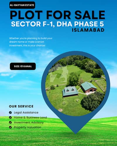 01 Kanal Plot on Road 02, Sector F-01, DHA Phase 5, Islamabad