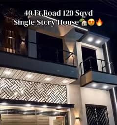 BRAND NEW BUNGALOW FOR SALE 120Sq YARD 40 FIT ROAD SAADI GARDEN SEC 33