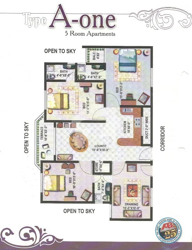 5 Rooms Apartment on Sale in Awal Square Qasimabad 5 Rooms Apartment on Sale in Awal Square Qasimabad