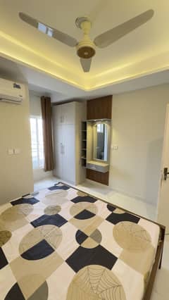 Furnished Luxury 1-Bedroom Apartment Is Available For Rent In B-17 Islamabad At Main Entrance.