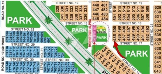 1 kanal park facing and corner plot