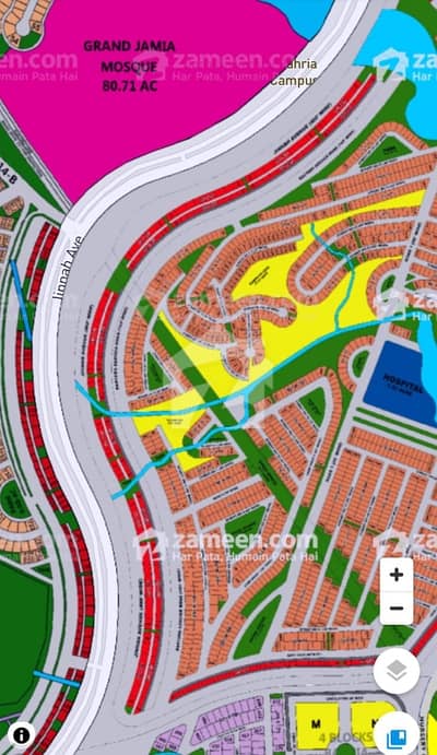 Near Grand Mosque, ThemePark & Malick Riaz Palace in Prescent Located on Main Jinnah Avenue