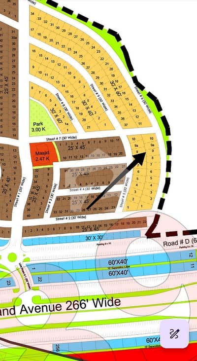 Plot 9. Street 6. Sector E. DHA 4 River View North (RVN) Plot For Sale