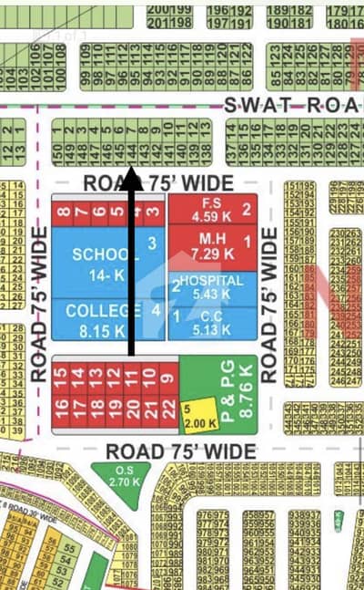 10 Marla N Block 75ft Road Plot