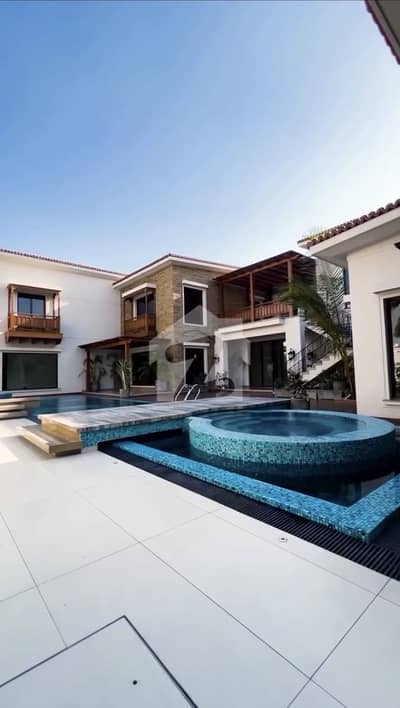 Dha Phase 8 2000 Sq Yard Bungalow+ 2000 Sq Yard Plot Total Area 4000 Sq Yard West Open Top Of The Line 9 Bedroom With Basemnet Swimming Pool Semi Furnished House Also Much More Option Available