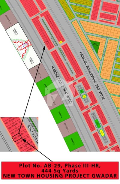 444 Sq Yards Commercial Plot For Sale Marine front New Town Gwadar
