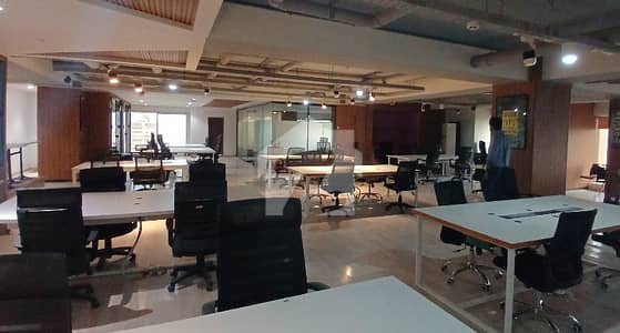 7500 SQUARE FEET FURNISHED AND NON FURNISHED BOTH OPTIONS AVAILABLE OFFICE AVAILABLE FOR RENT AT SAHRA-E-FAISAL