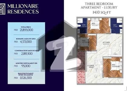 1410 sq ft | 3 Bed Apartment Pay just Rs 95,000 per month
