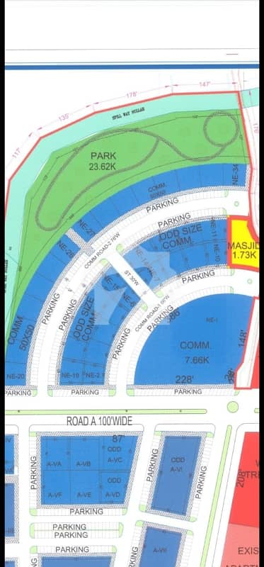 11 Marla short corner Main Commercial Plot Is Available For Sale At D-17 Near Dam