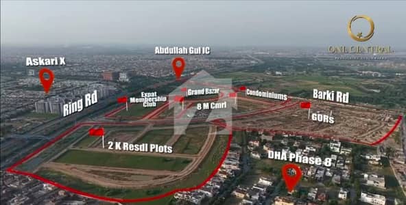2 Kanal Residential Plot For Sale In One Central DHA Lahore.