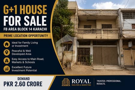 G+1 House for Sale in FB Area Block 14 Karachi | Prime Location Opportunity