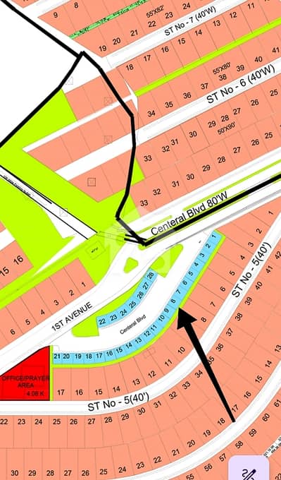 4 Marla Commercial no 8. Central boulevard. Sector C. DHA 4