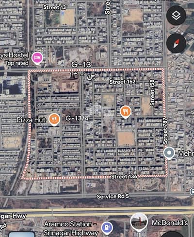 10 Marla (35x70) 50 ft wide street plot for sale G-13/4 Islamabad