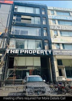 4 MARLA COMMERCIAL BUILDING IS AVAILABLE IN DHA TOP LOCATION FOR COMMERCIAL PURPOSE.