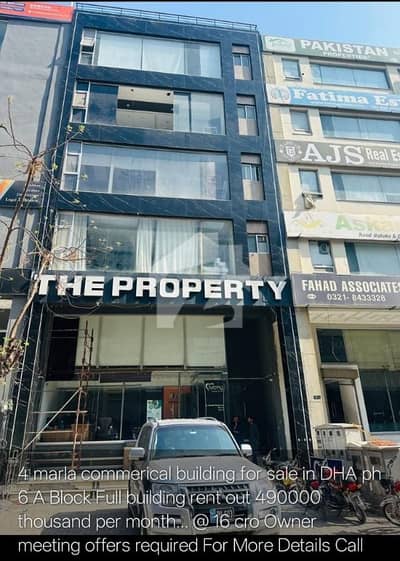 4 MARLA COMMERCIAL BUILDING IS AVAILABLE IN DHA TOP LOCATION FOR COMMERCIAL PURPOSE.
