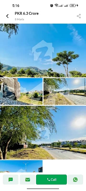 D-12/2 beautiful location plot for sale one side 900 close and Park second corner margala passing