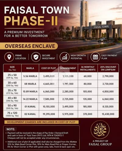 فیصل ٹاؤن فیز 2 فیصل ٹاؤن - ایف ۔ 18,اسلام آباد میں 5 مرلہ پلاٹ فائل 34.95 لاکھ میں برائے فروخت۔