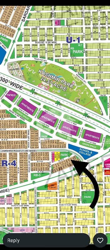 DHA Multan sector R 1 kanal park facing residential plot near to Masjid and commercial.