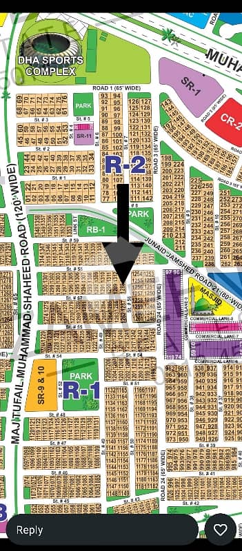 DHA Multan sector R 1 kanal corner residential plot near to park, Masjid and commercial.